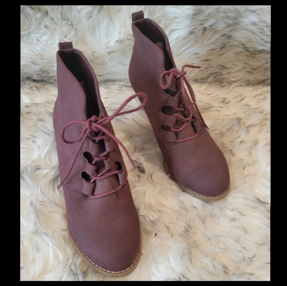Nautica Rhodes mauve wedge booties 8 - Picture 3 of 11